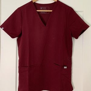 Figs Scrub Top - CASMA small, Burgundy